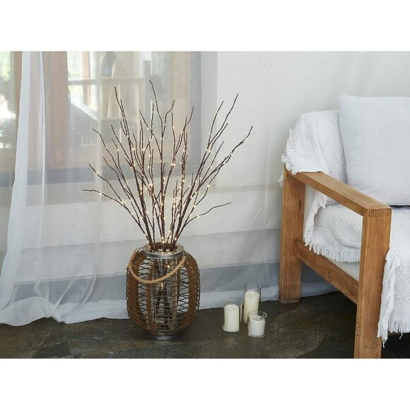 New 30" Lighted Brown Willow Branches, 150 LED Tree Lights with Timer for Decor - Picture 2 of 8